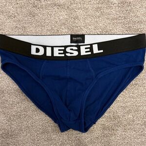 Diesel Men's Navy Briefs with Black Waistband